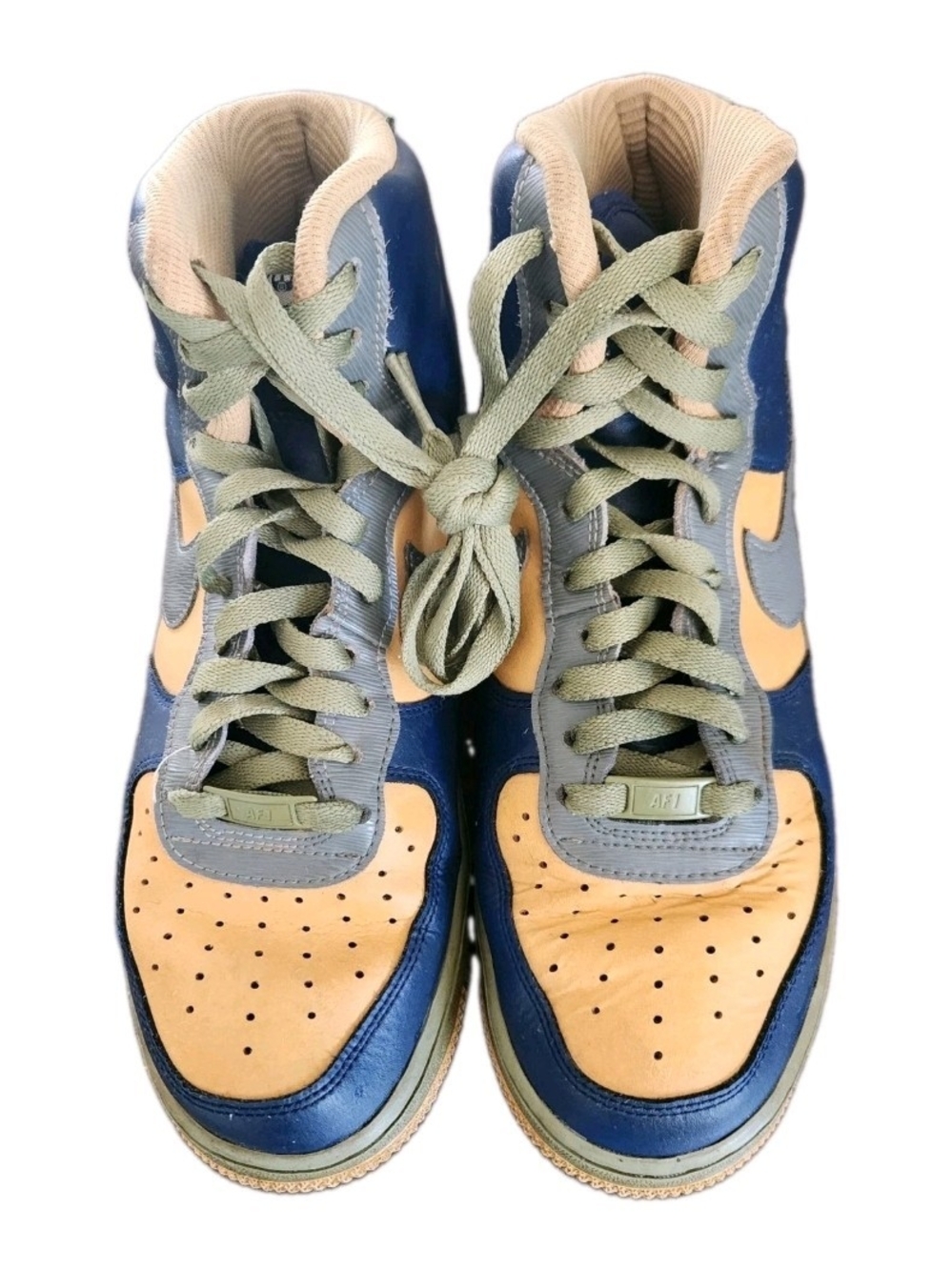 Nike Air Force 1 "By You" ID Custom Men's Leather Sneakers Blue/Gold Size 9